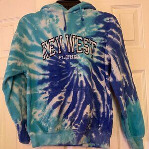 Exist Tie-Dye Blue Hoodie Sweatshirt Unisex Size S KEY WEST FLORIDA